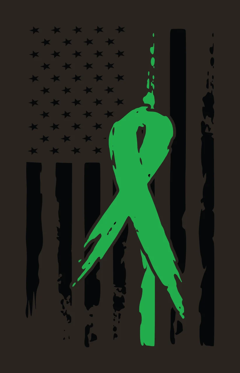 Awareness American Flag Ribbon Silhouette Design with layered contrast preview thumbnail