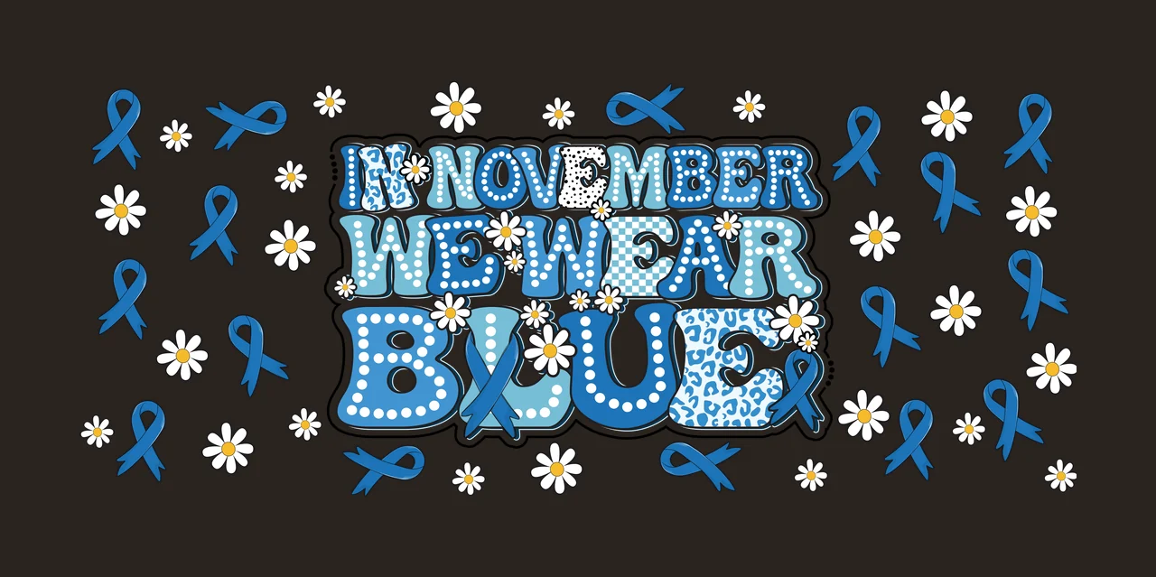 Can Glass Wrap In November We Wear Blue display ribbon flower contrast preview thumbnail