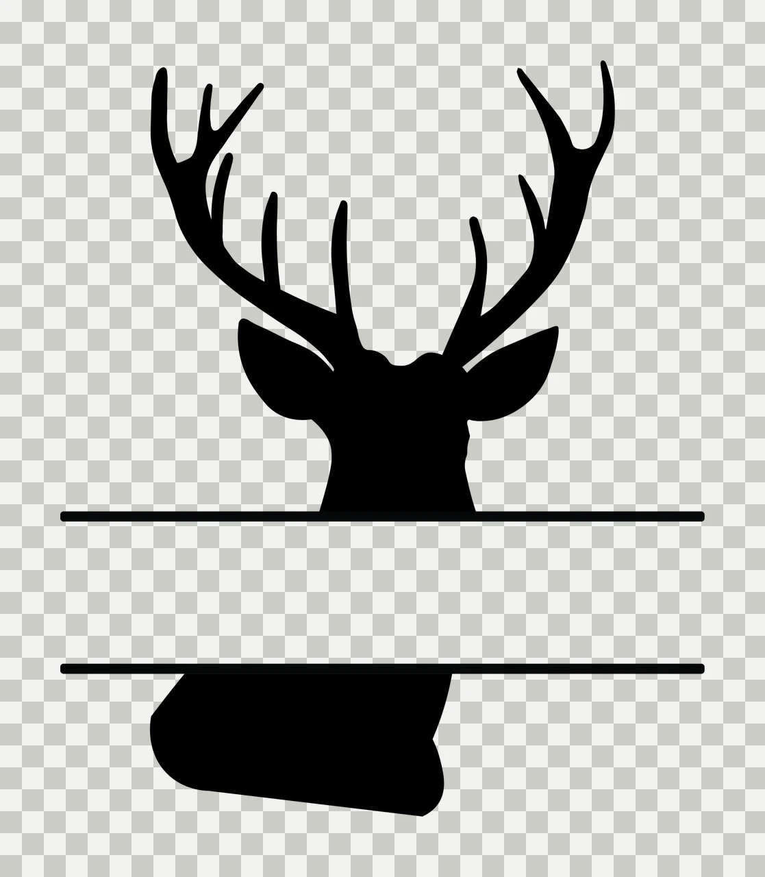 Can Glass Wrap Deer Head Framing With Antlers transparency and detail preview thumbnail