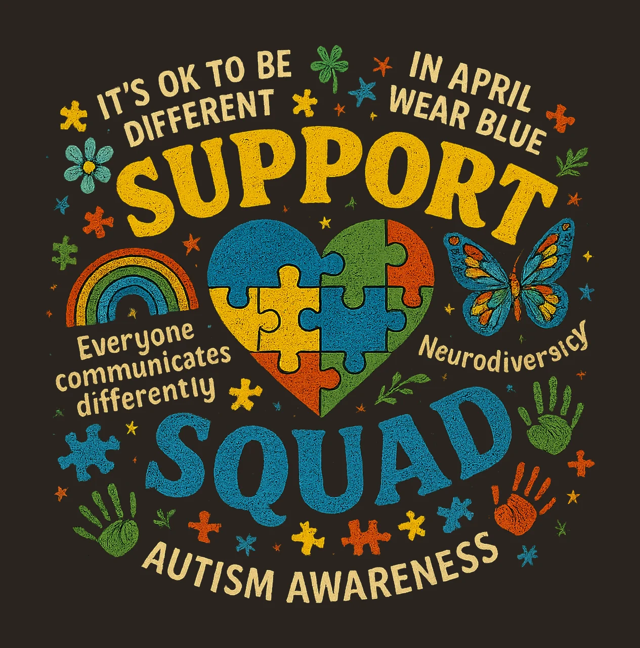 Autism Support Squad Autism Awareness Design Teacher contrast preview thumbnail