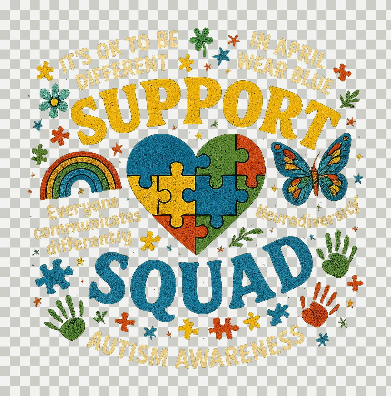 Autism Support Squad Autism Awareness Design Teacher transparency and detail preview thumbnail