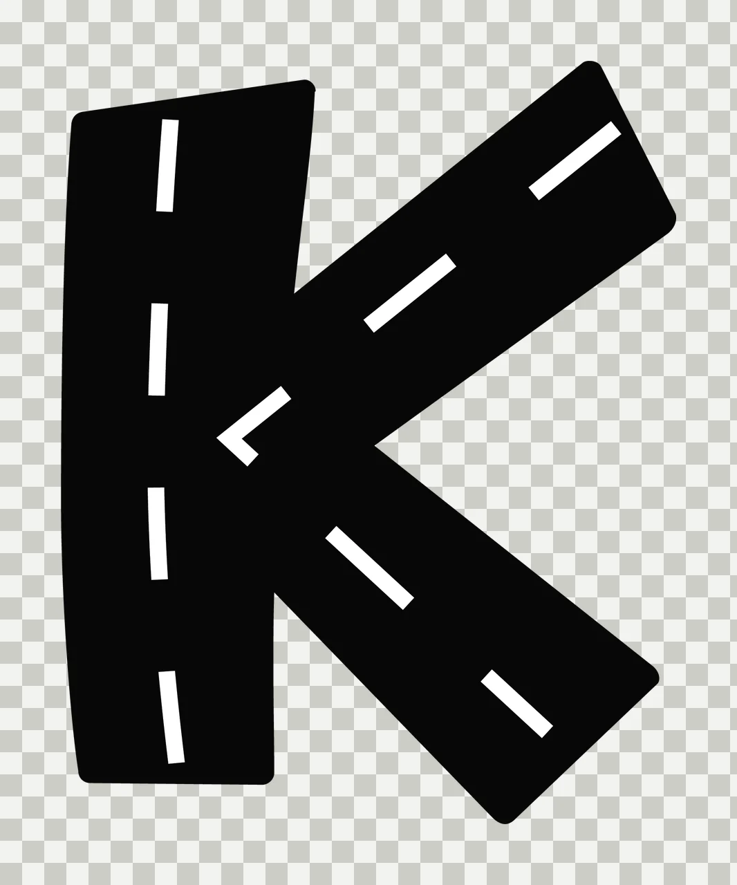 Can Glass Wrap K Letter Asphalt Textured transparency and detail preview thumbnail