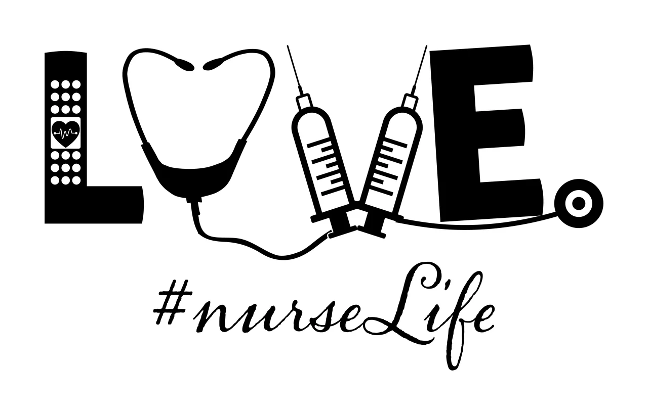 Love Text With Stethoscope And Syringes Forming Letters black