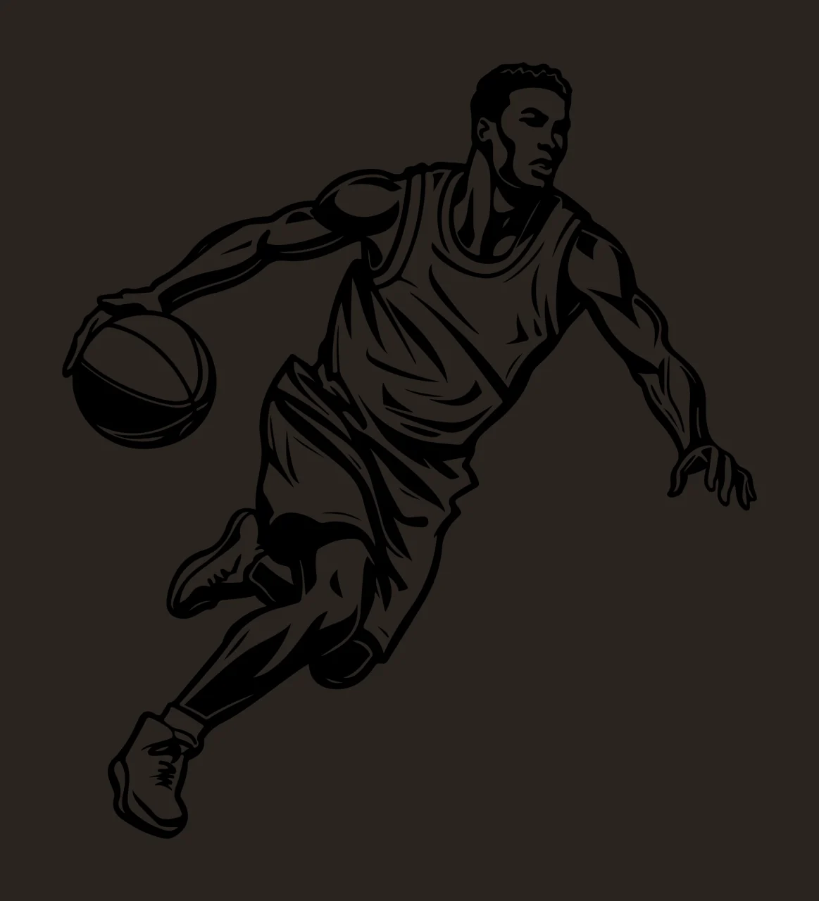 Ball Basketball Player Dribbling athlete uniform silhouette contrast preview thumbnail