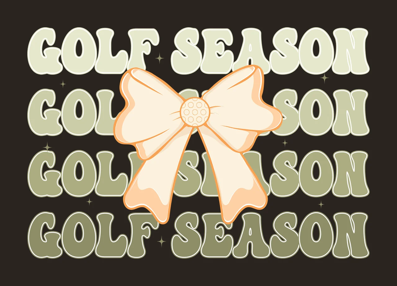 Golf Bow Black Silhouette Of A Surrounded centering stars white contrast preview thumbnail