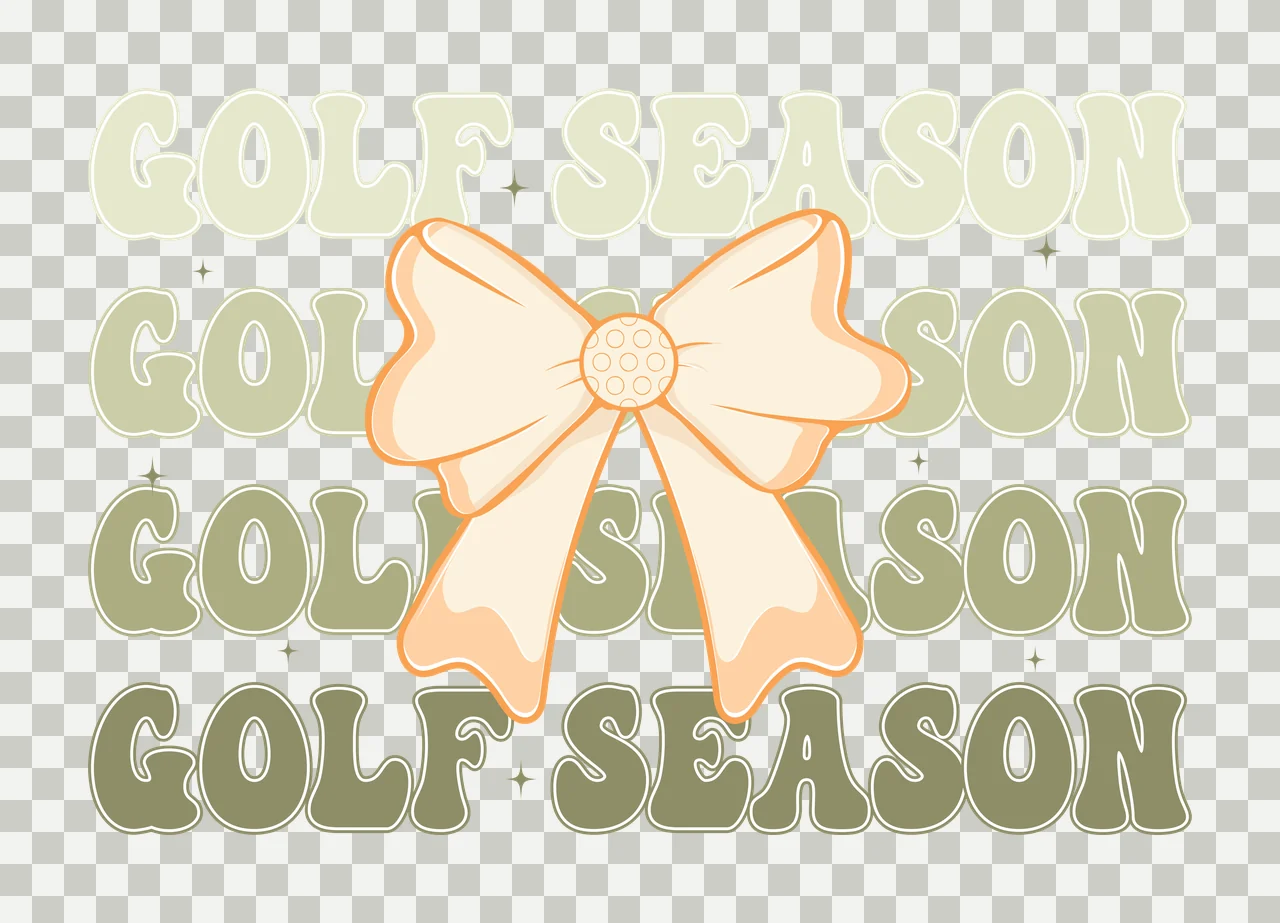 Golf Bow Black Silhouette Of A Surrounded centering stars white transparency and detail preview thumbnail