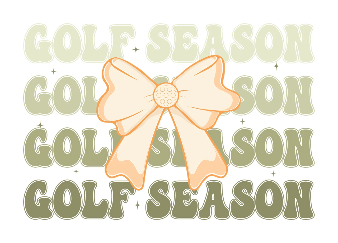 Golf Bow Black Silhouette Of A Surrounded centering stars white