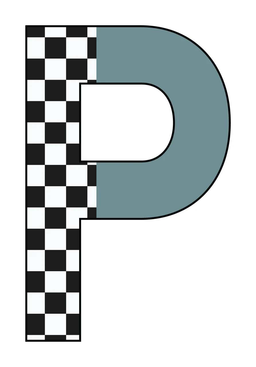 Can Glass Wrap P Letter With Checkered Side