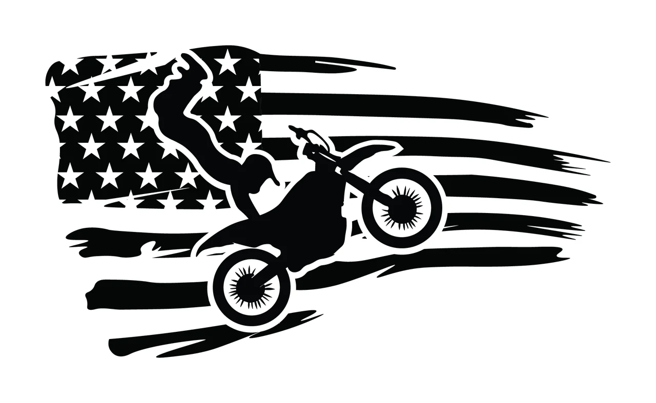 Can Glass Wrap Motorbike Jumping With Flag