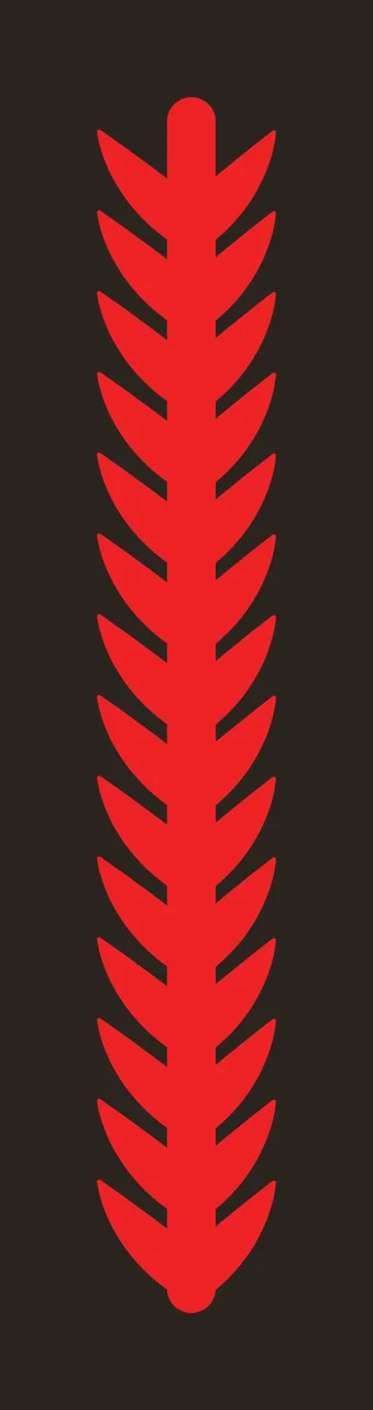 Single Black Vertical Stalk With Symmetrical Leaf Shaped Plant contrast preview thumbnail