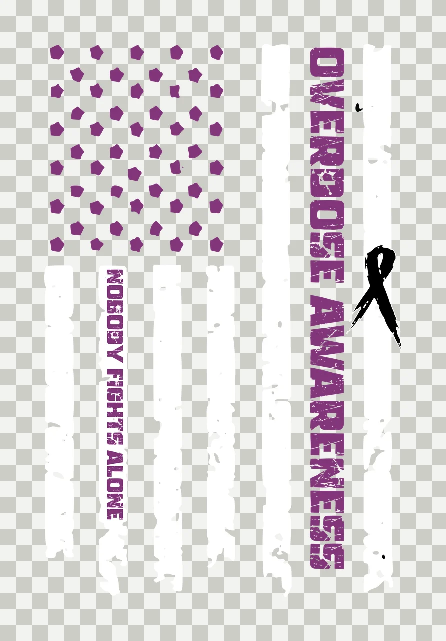 Overdose Awareness Flag Distressed Graphic displaying stars transparency and detail preview thumbnail