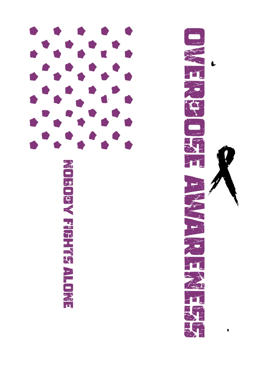 Overdose Awareness Flag Distressed Graphic displaying stars