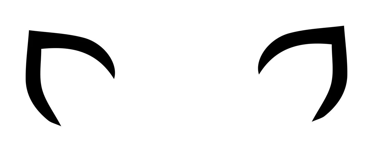Two Pointed Black Shapes minimalist silhouette plain white