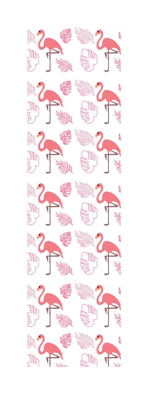 Flamingo And Tropical Leaves Patterned Graphic standing silhouette