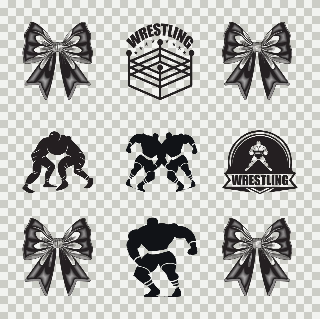 Wrestling Bow Sports Motif Collection motifs and bows Arrange transparency and detail preview thumbnail