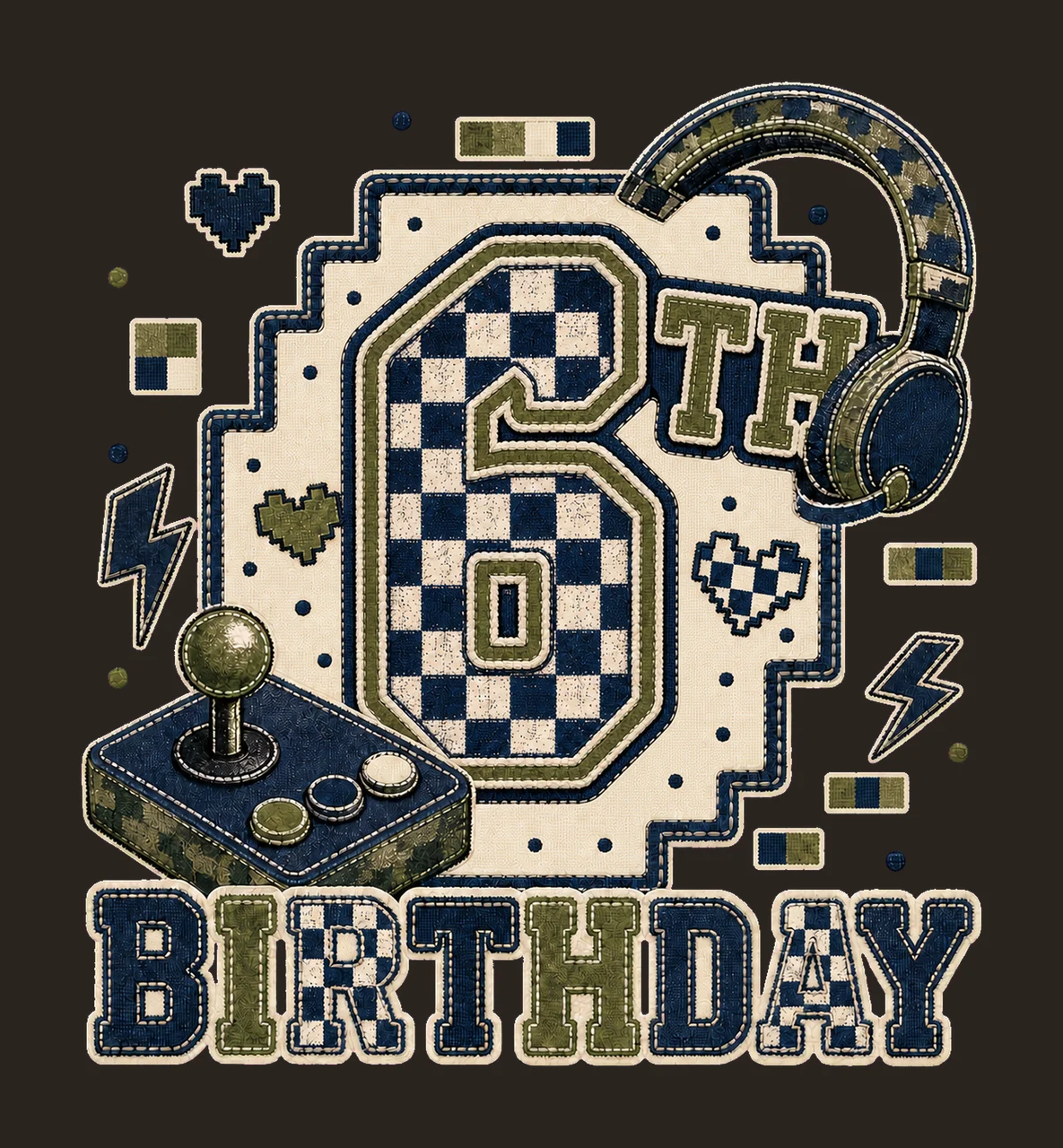 Star Camo Gamer Birthday sublimation instant Variation A contrast preview thumbnail