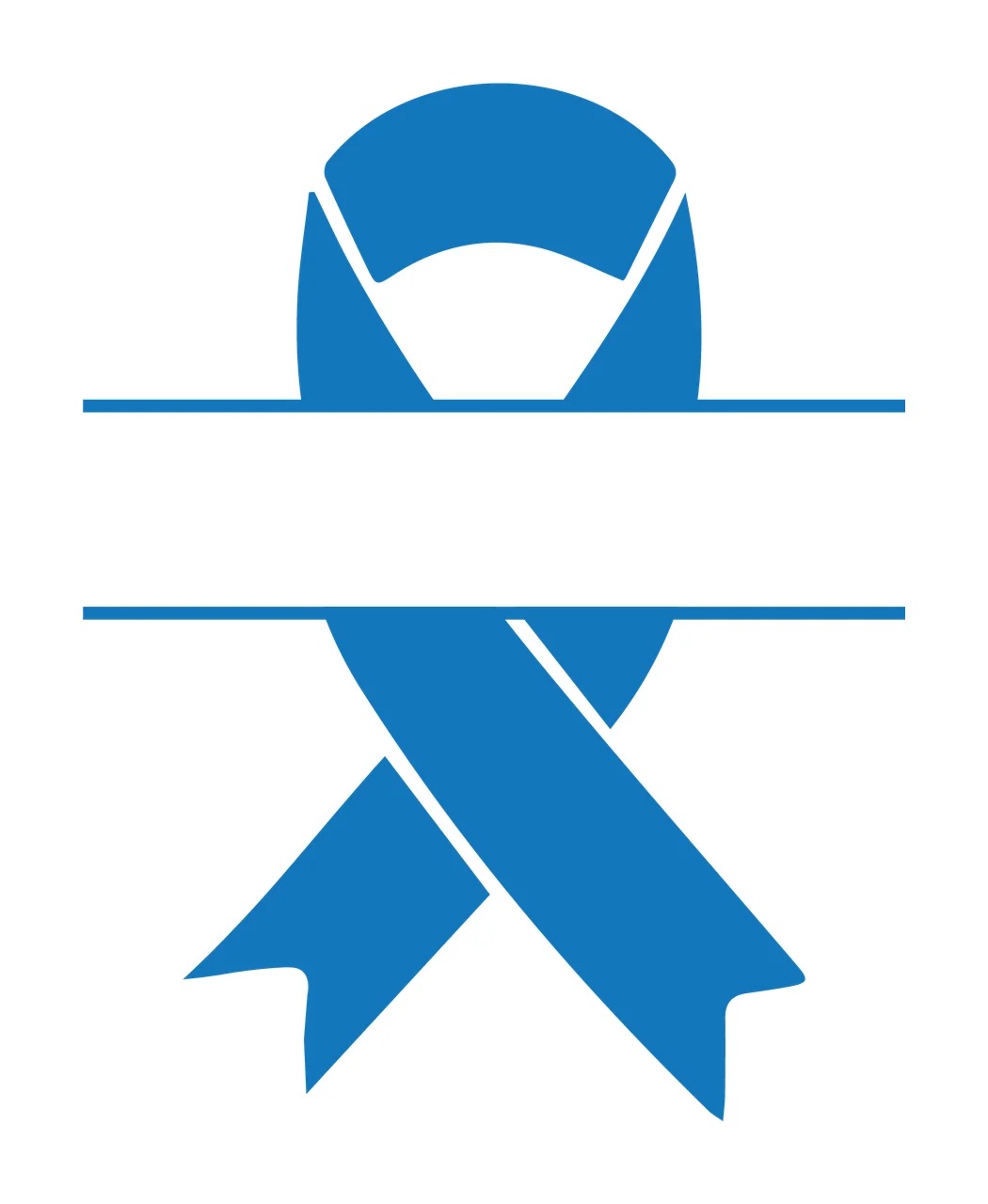 Ribbon Awareness Bisected With Banner And Empty