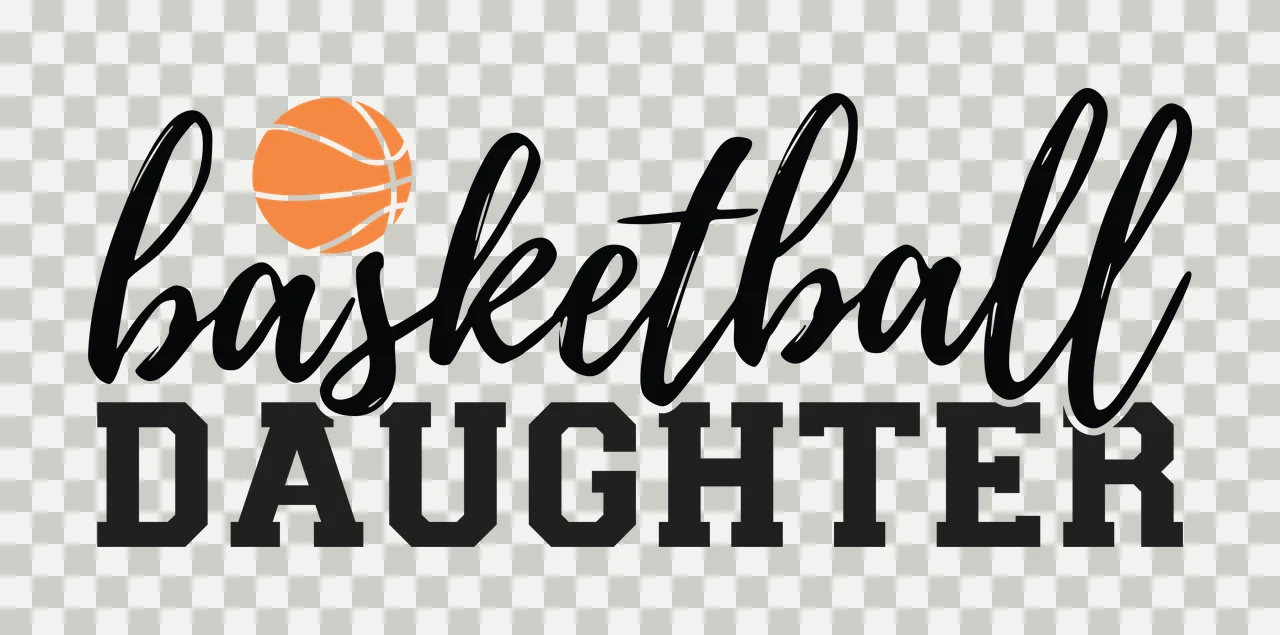 Basketball Daughter Black And White Graphic sport typography transparency and detail preview thumbnail