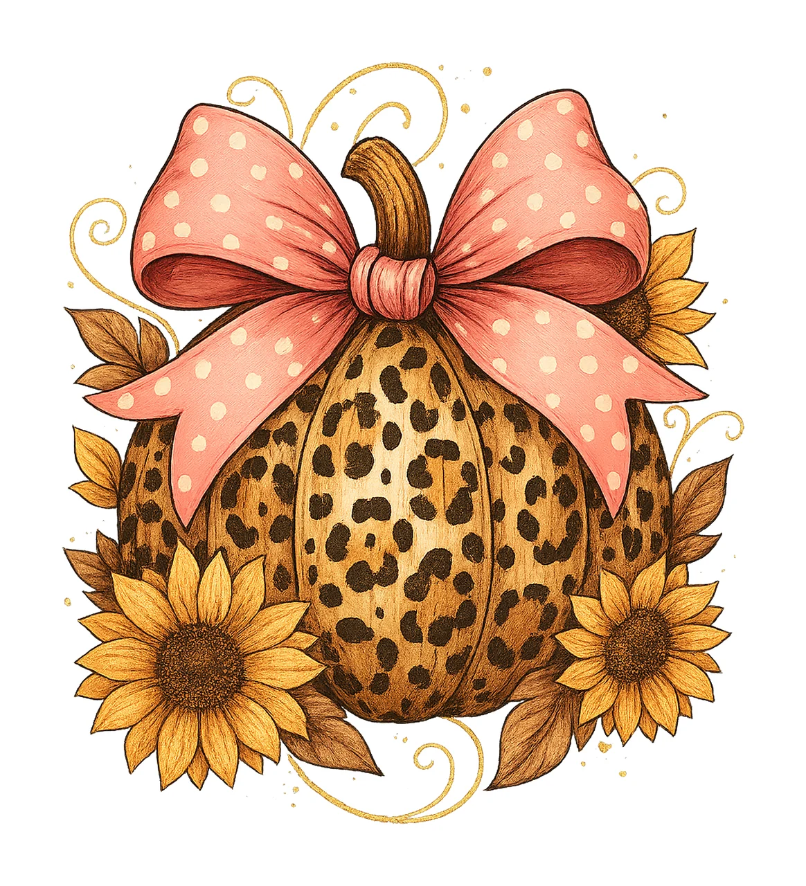 Pumpkin Leopard Fall Pumpkin Bow Coquette Fall Pumpkin