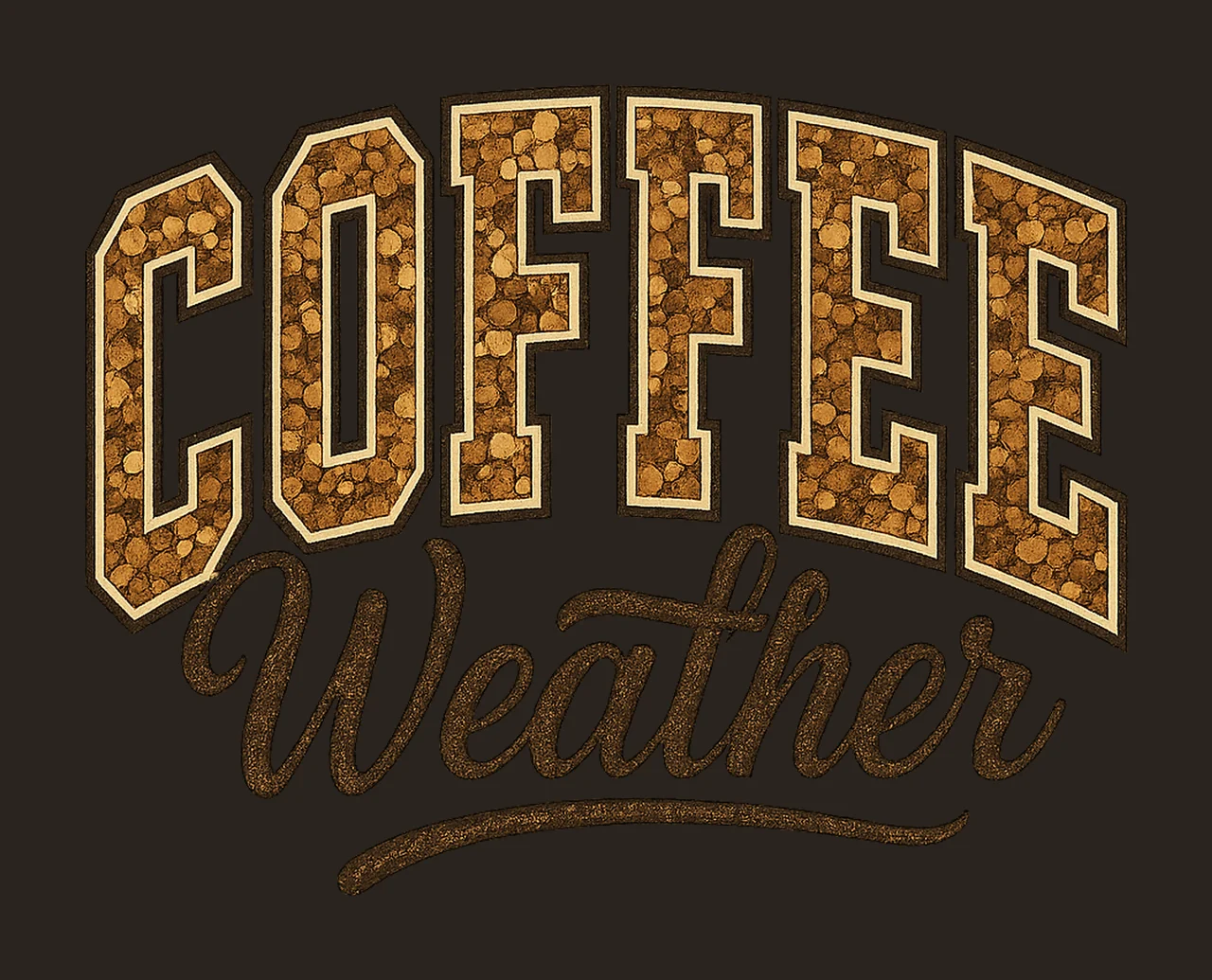 Retro coffee weather glitter coffee sublimation shirt design contrast preview thumbnail