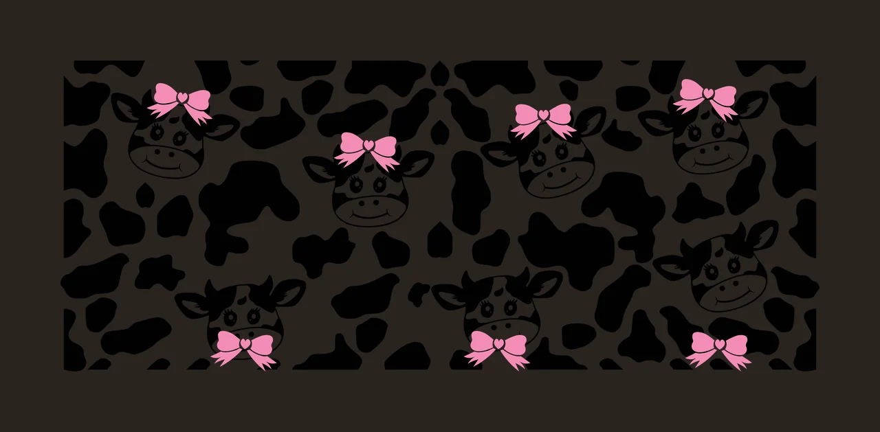 Cow Can Glass Wrap Black And White Spot heads spots patterned contrast preview thumbnail