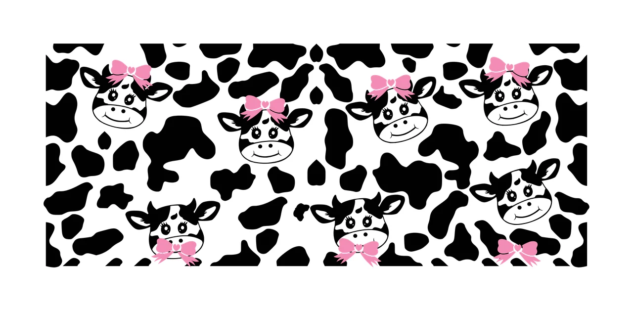 Cow Can Glass Wrap Black And White Spot heads spots patterned