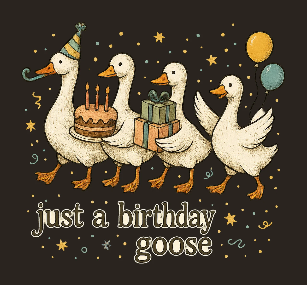Birthday Goose Funny Goose Sublimation Cute Party Animal contrast preview thumbnail