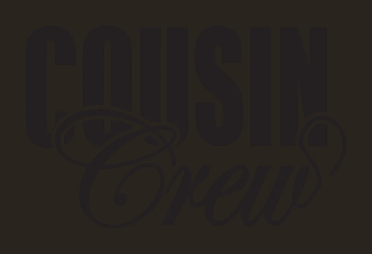 Cousin Crew Text Design With Bold And Script Displaying letters contrast preview thumbnail
