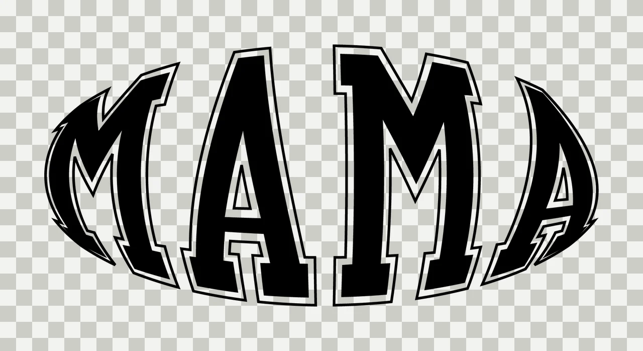 Mama Text In Oval Frame transparency and detail preview thumbnail