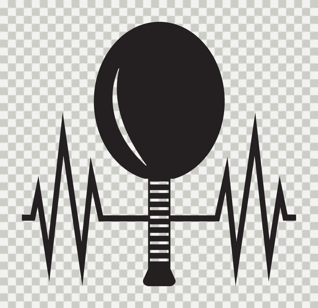 Heart Pulse Line With Balloon monitoring string silhouette transparency and detail preview thumbnail
