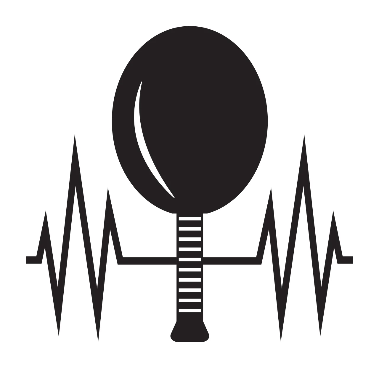 Heart Pulse Line With Balloon monitoring string silhouette