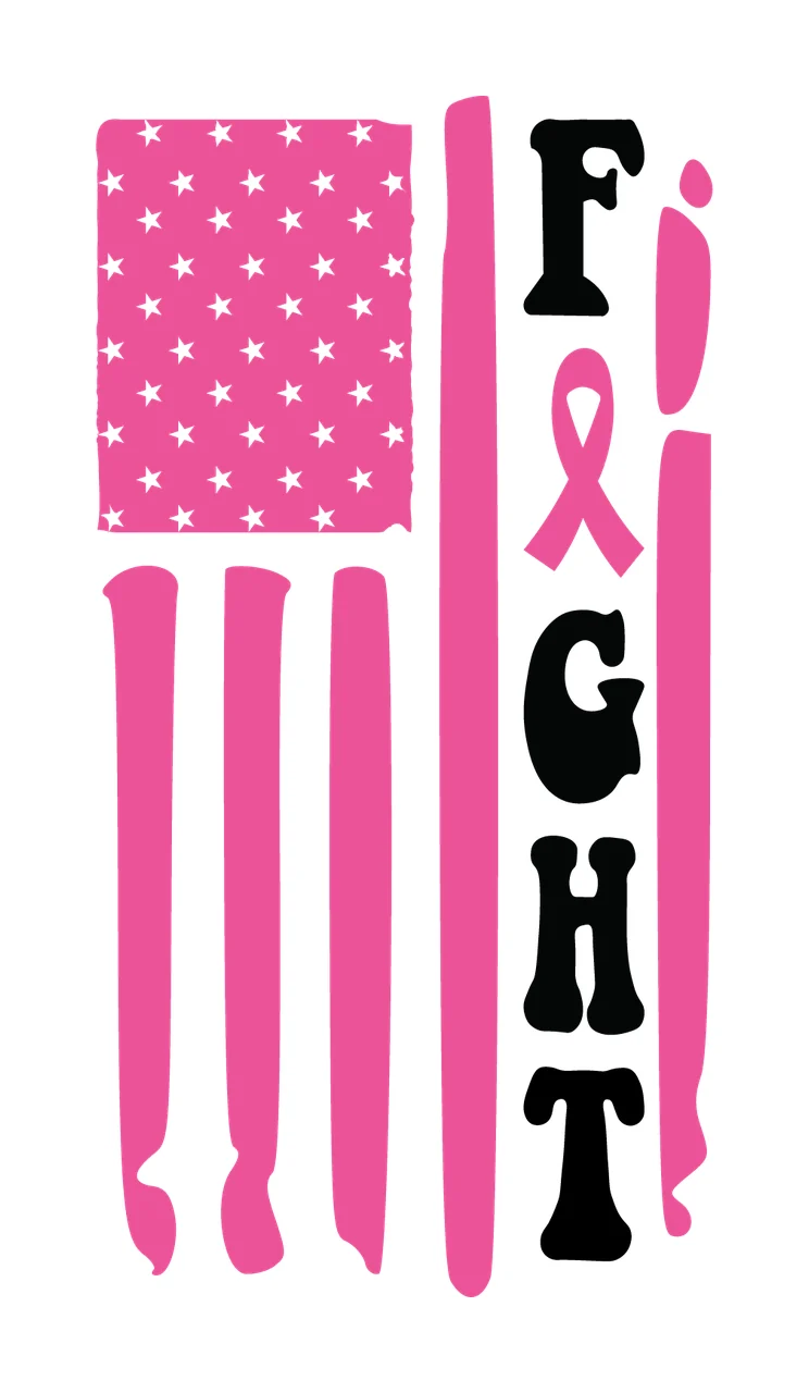 Can Glass Wrap Fight Flag Ribbon Typography Graphic