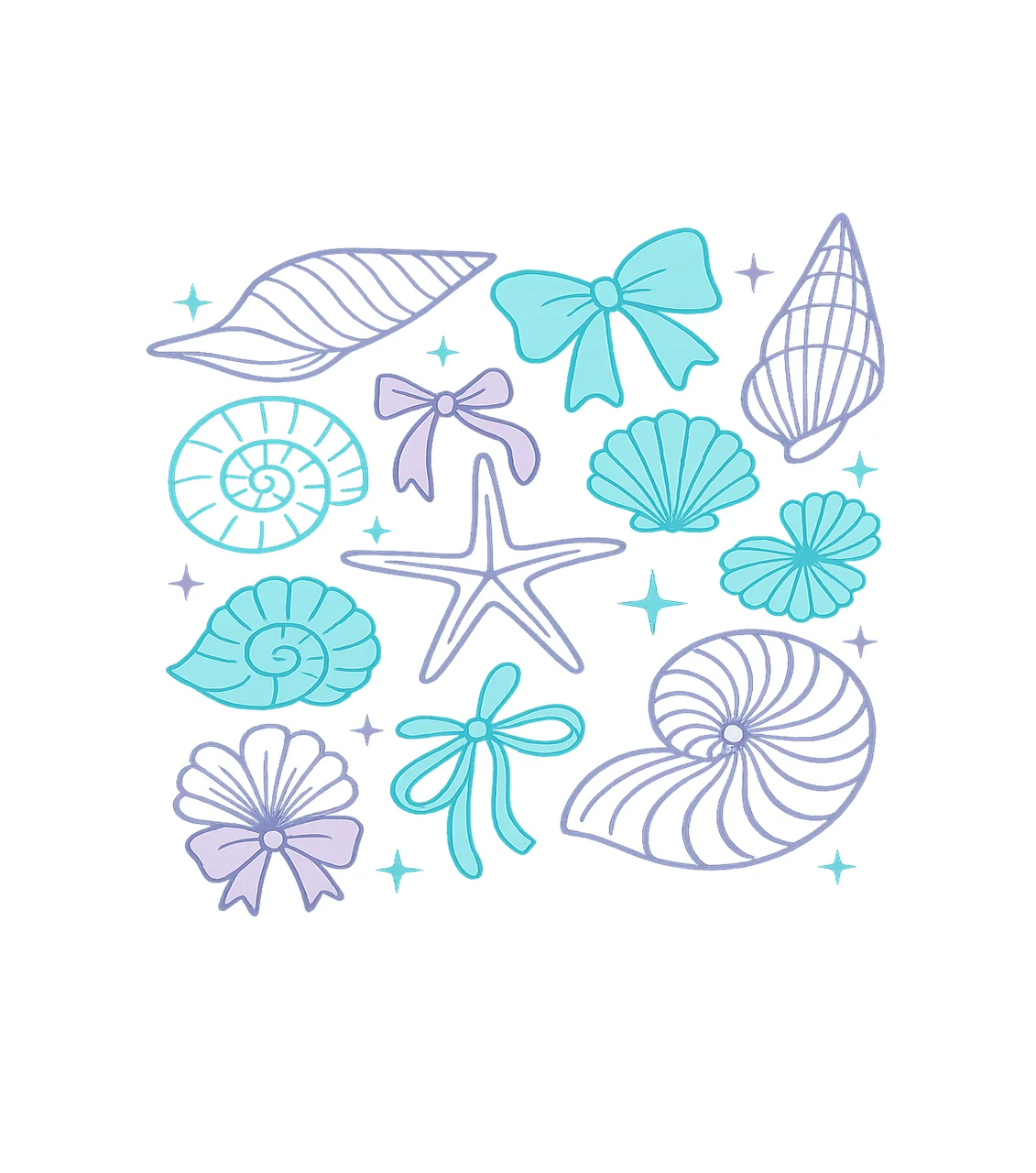 Seashell Neon And Bow Collection seashells bows starfish