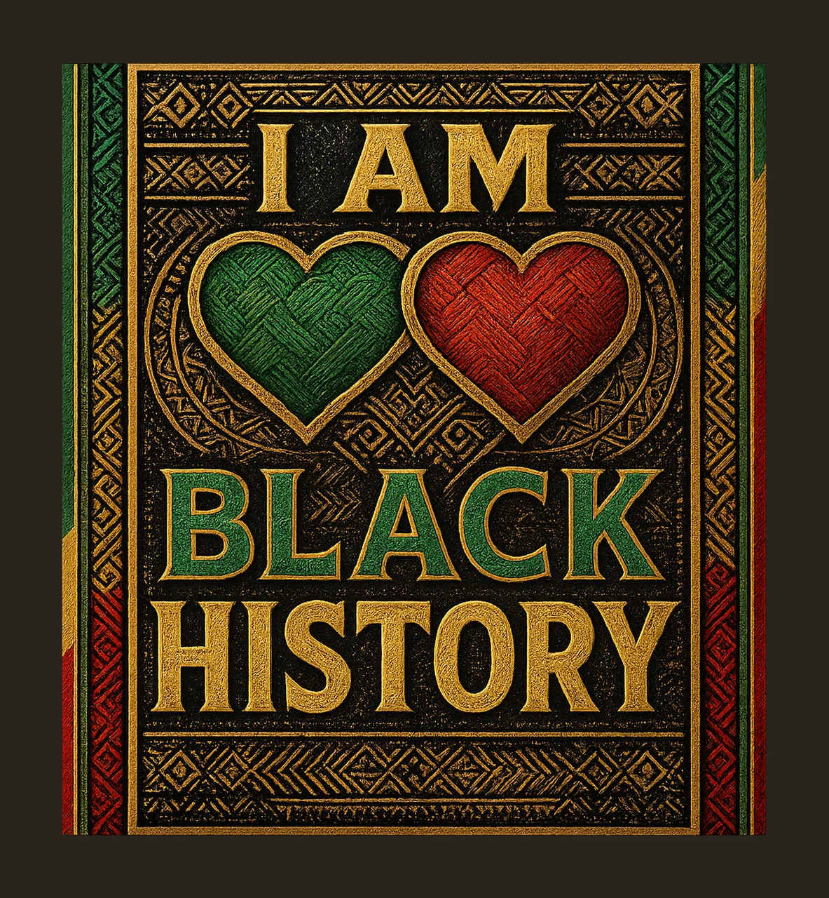 Am Black History Hearts African American Pride Design Heart contrast preview thumbnail