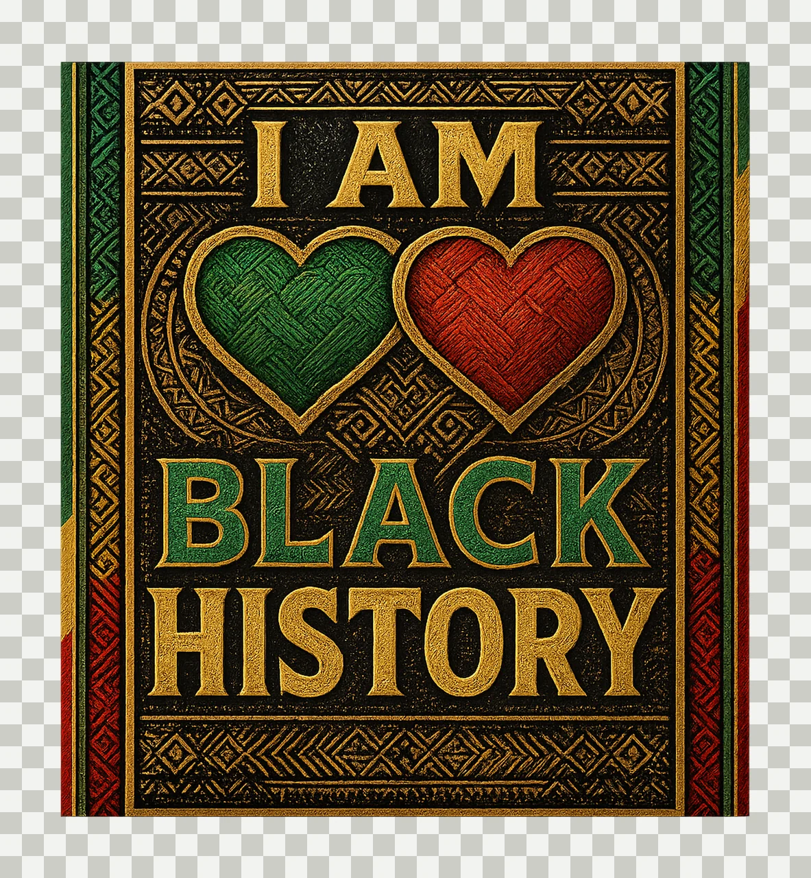 Am Black History Hearts African American Pride Design Heart transparency and detail preview thumbnail