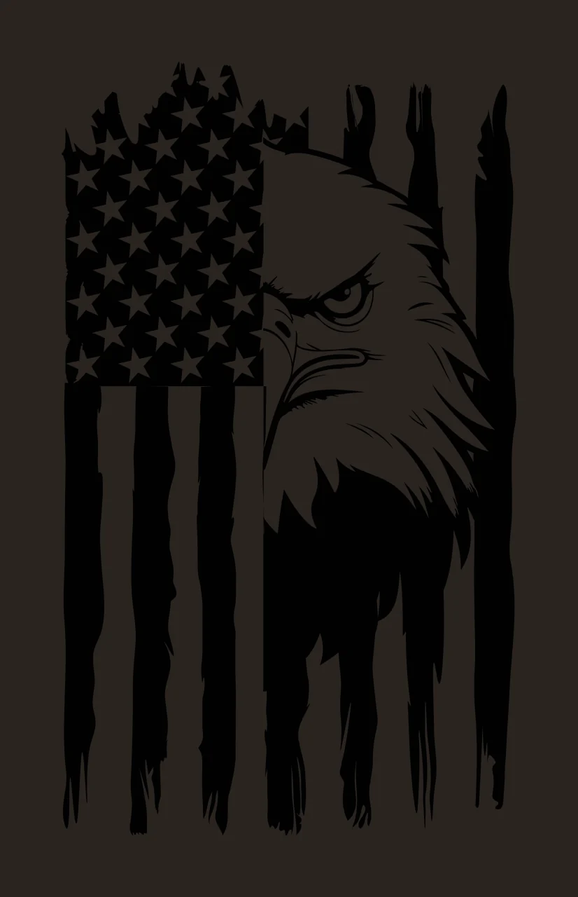 Eagle Flag Face On Graphic head black and white stylized bird contrast preview thumbnail