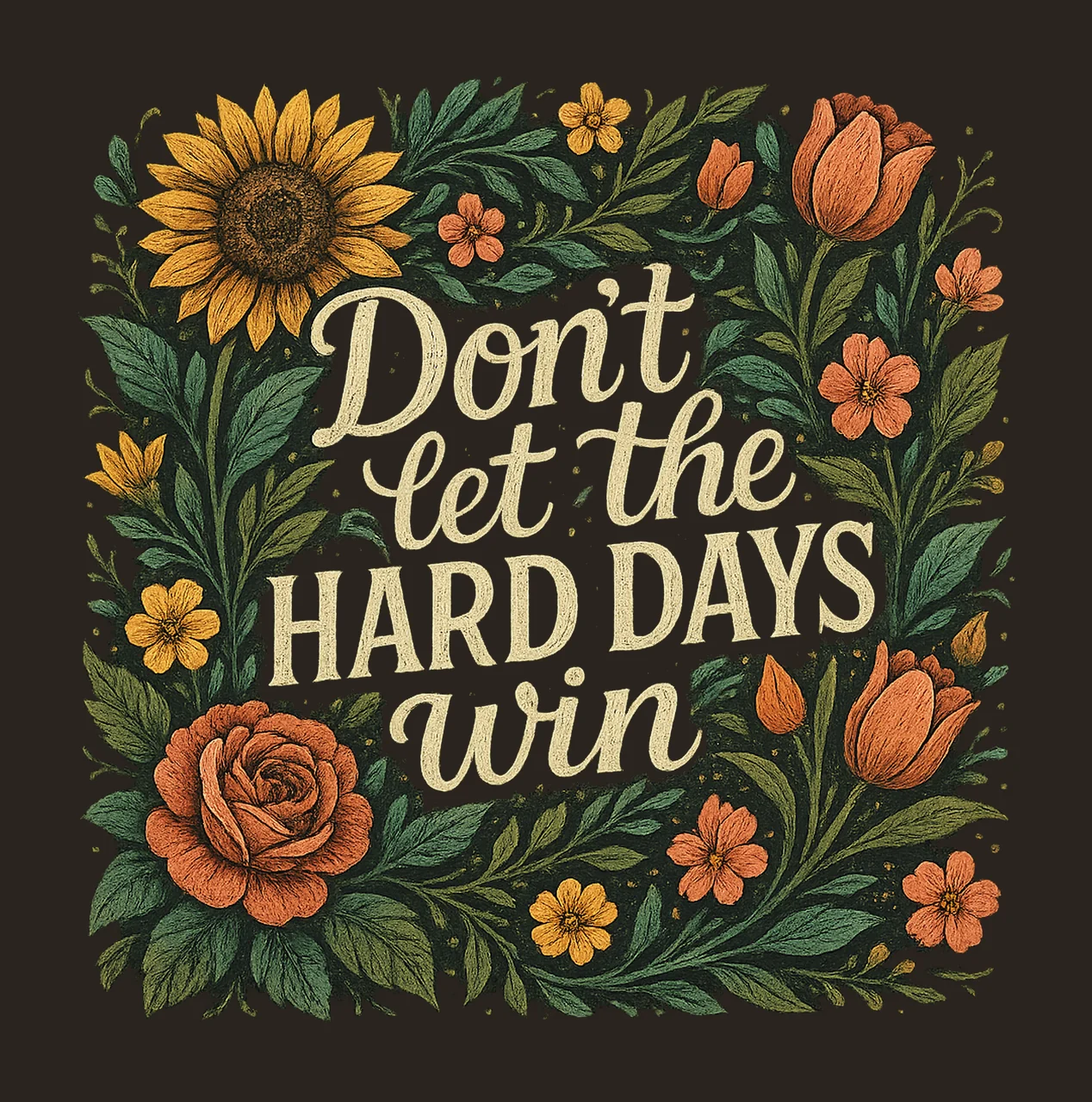 Dont Let the Hard Days Win Hippie Inspirational Affirmations contrast preview thumbnail
