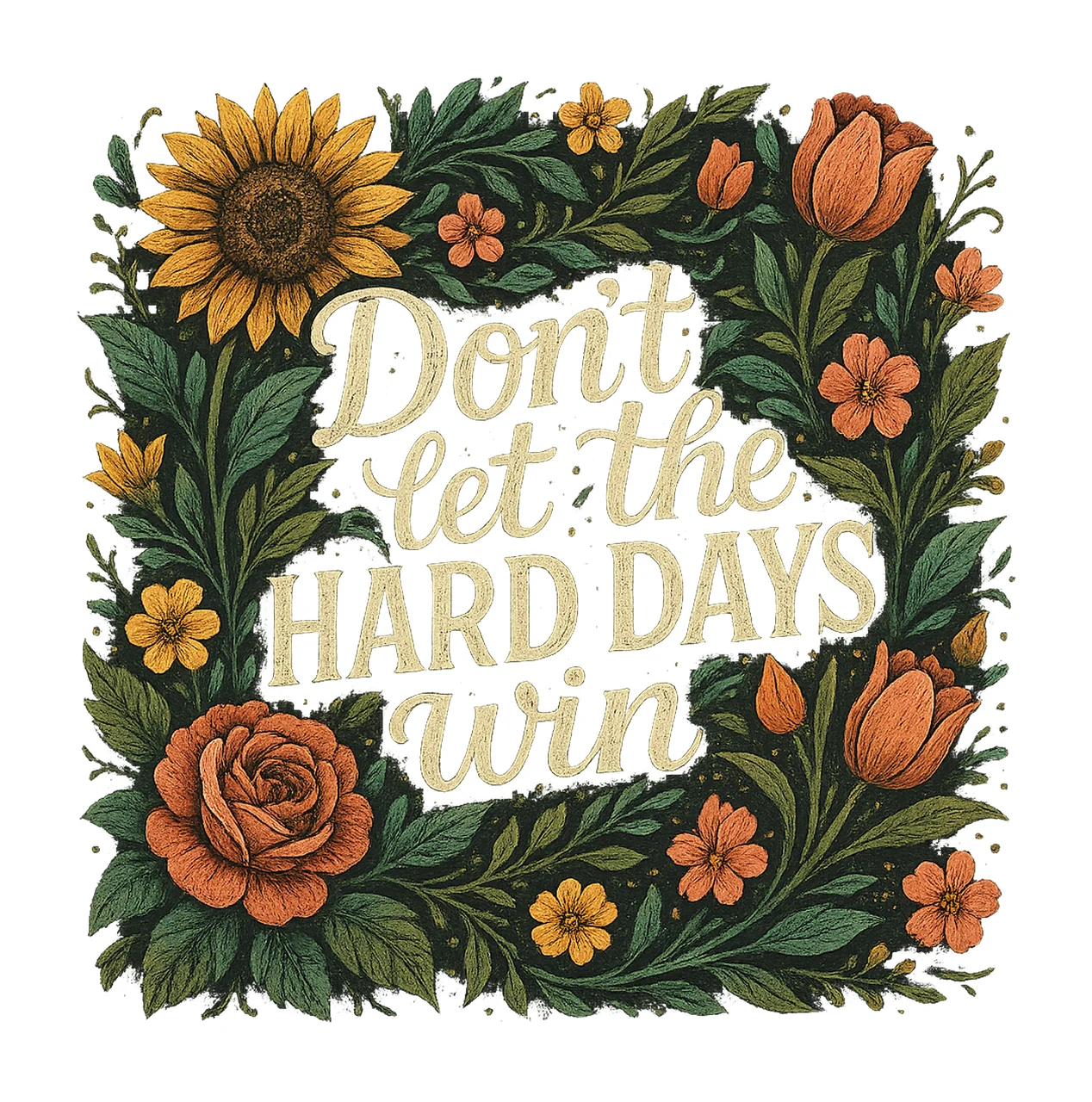 Dont Let the Hard Days Win Hippie Inspirational Affirmations