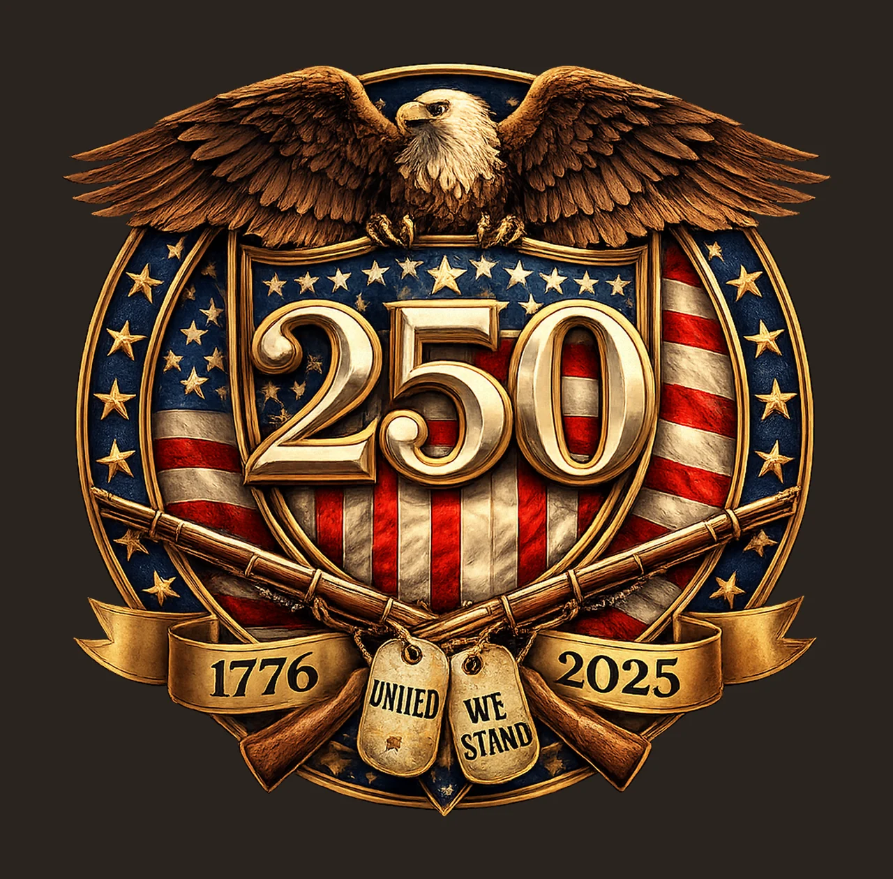 USA 250th Anniversary Eagle Shield Patriotic Design American contrast preview thumbnail