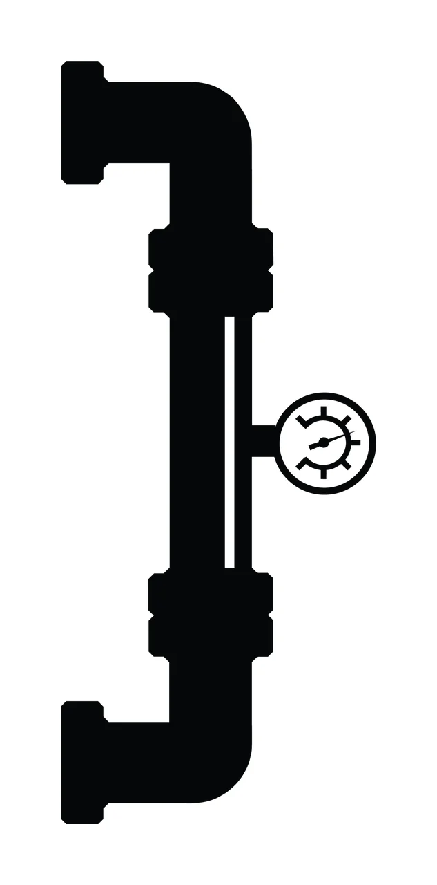 Can Glass Wrap Industrial Pipe Pressure Gauge Illustration