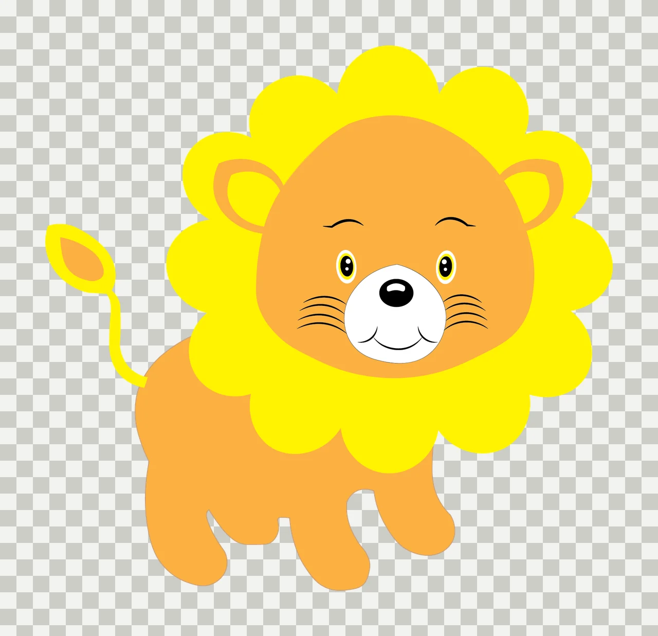 Animal Lion Head Silhouette With Thick Mane standing tail minimalist transparency and detail preview thumbnail
