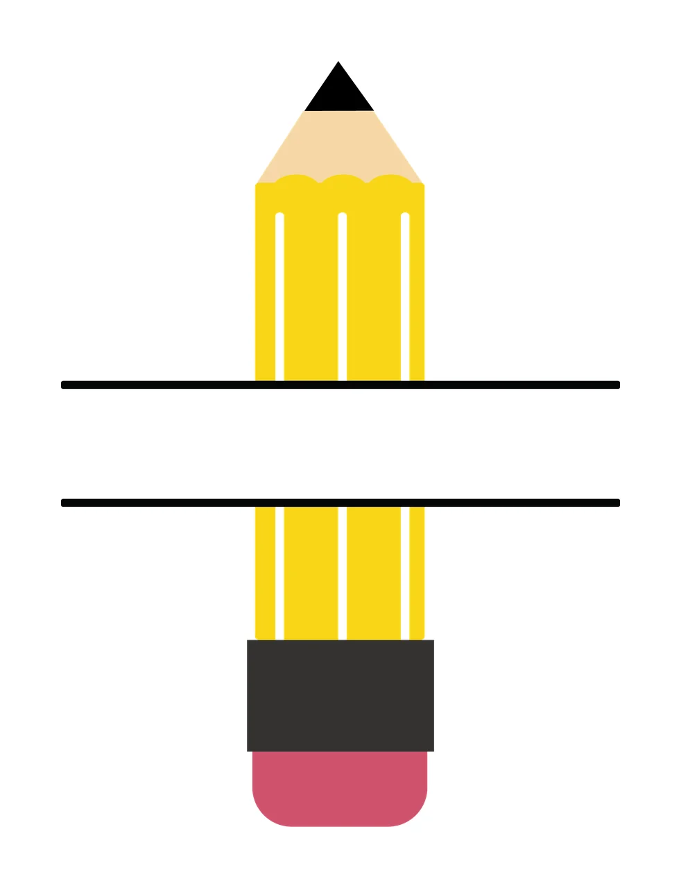 Pencil Separation With Horizontal Lines And Stationary