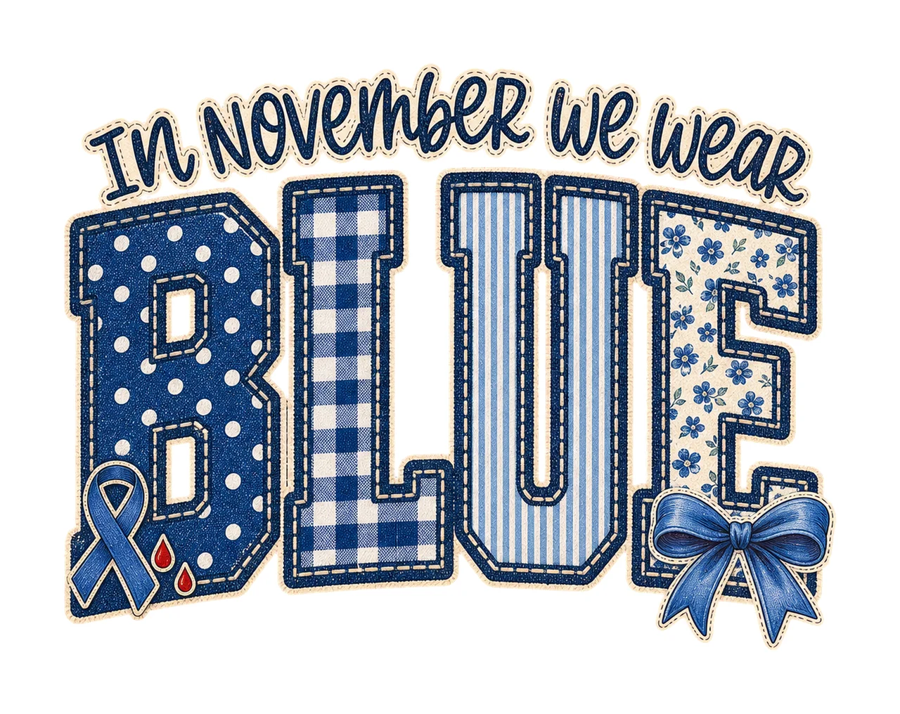 In November We Wear Blue Diabetes Awareness Variation A