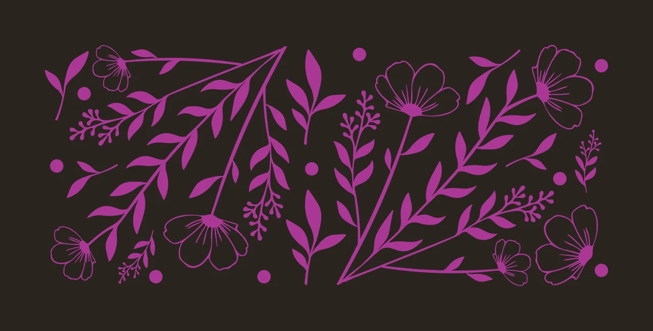Can Glass Wrap Floral Pattern With Leaves Flowers dots Line art contrast preview thumbnail