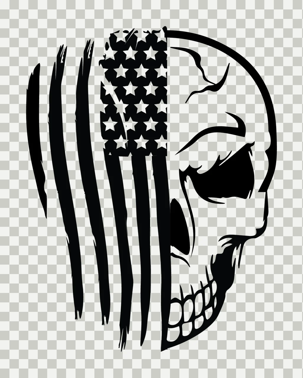 Can Glass Wrap Skull And Flag Split Graphic transparency and detail preview thumbnail