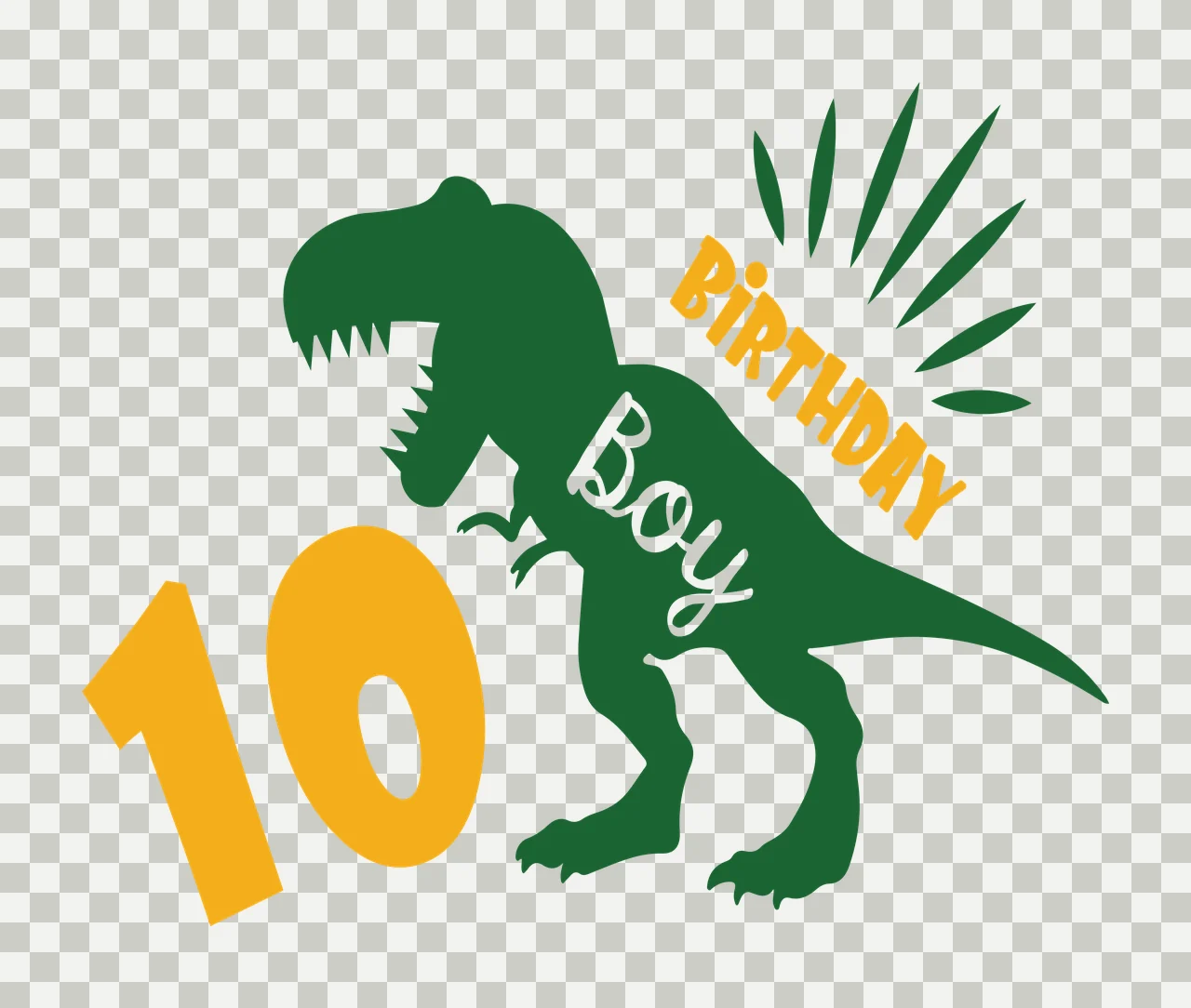 Birthday Dinosaur Silhouette Graphic number rays black 1 12 transparency and detail preview thumbnail