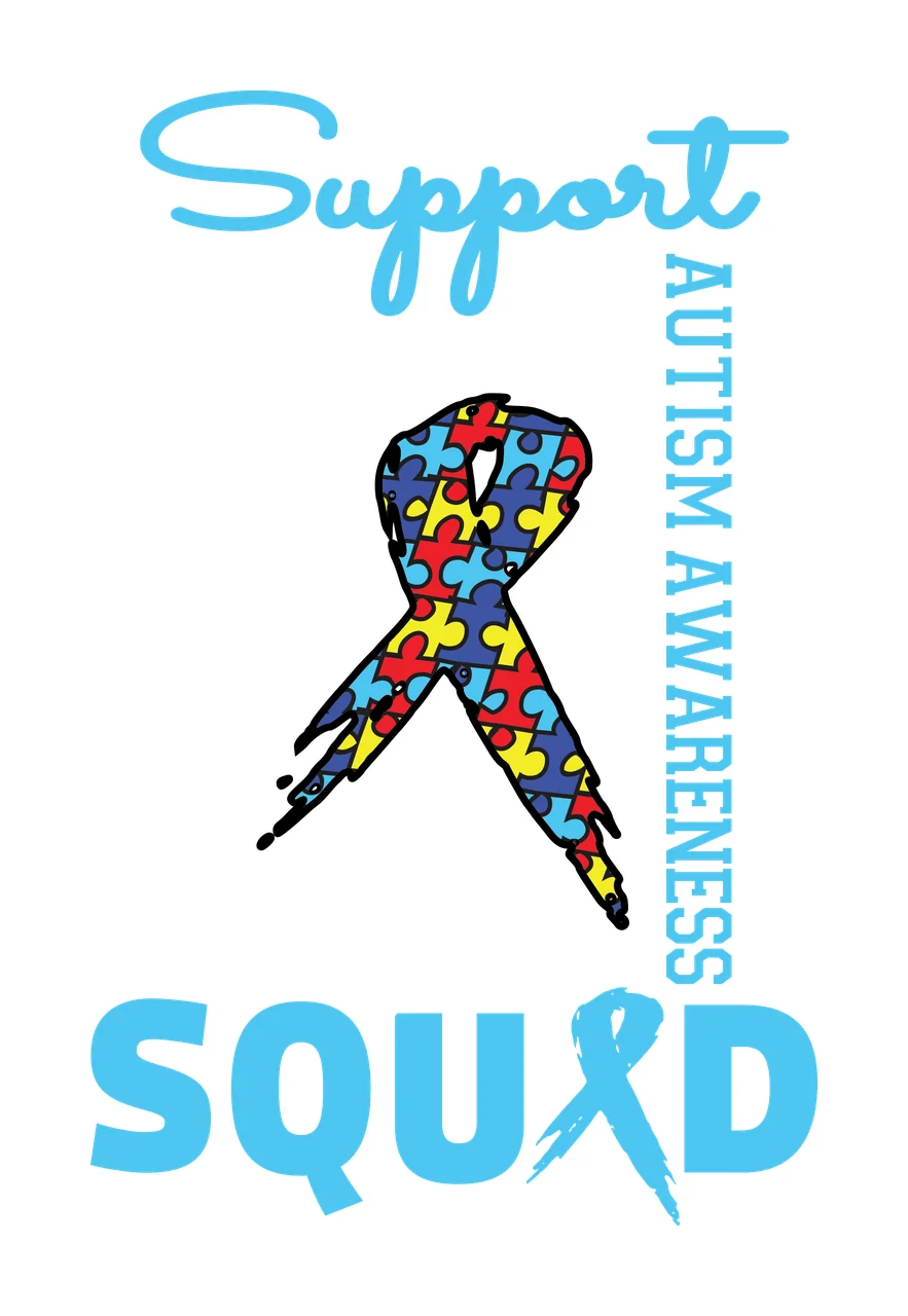 Autism Flag Support Autism Awareness Squad Text Graphic typography