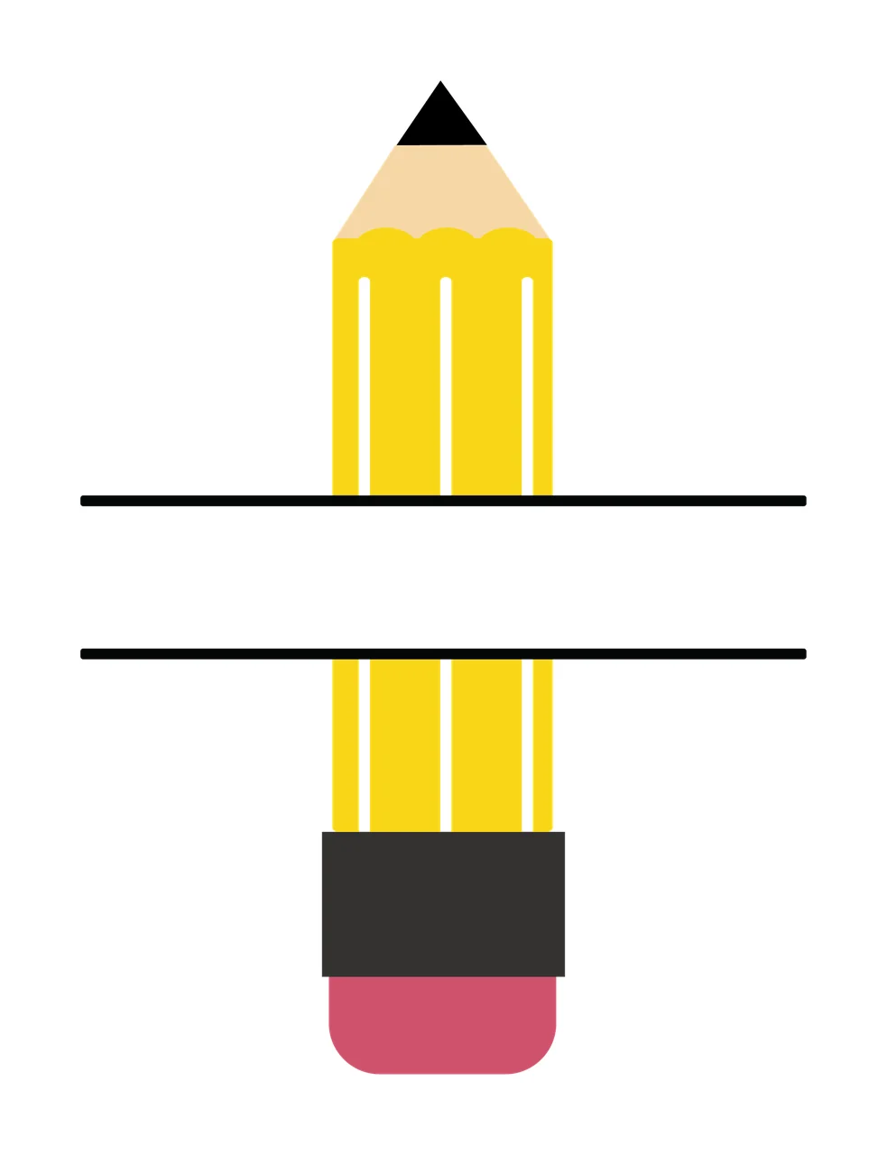 Pencil With Eraser And Split Bar In Yellow stationery