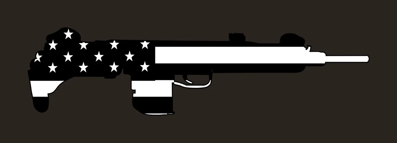 Rifle With Star Pattern Silhouette displaying stars black white contrast preview thumbnail