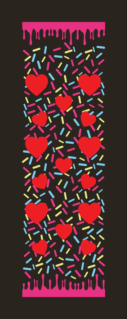 Drip Black Heart Pattern Dripping Border decorating sprinkle contrast preview thumbnail